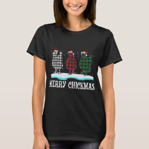 Camiseta Feliz Chickmas Enfeites de natal Luzes S
