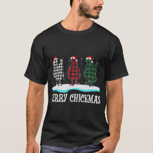 Camiseta Feliz Chickmas Enfeites de natal Luzes S