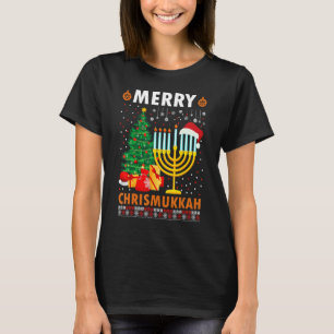 Camiseta Feliz Chrismukkah 2022 Feliz Hanukkah Natal Sa