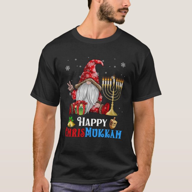 Camiseta Feliz Chrismukkah Gnomo Hanukkah (Frente)