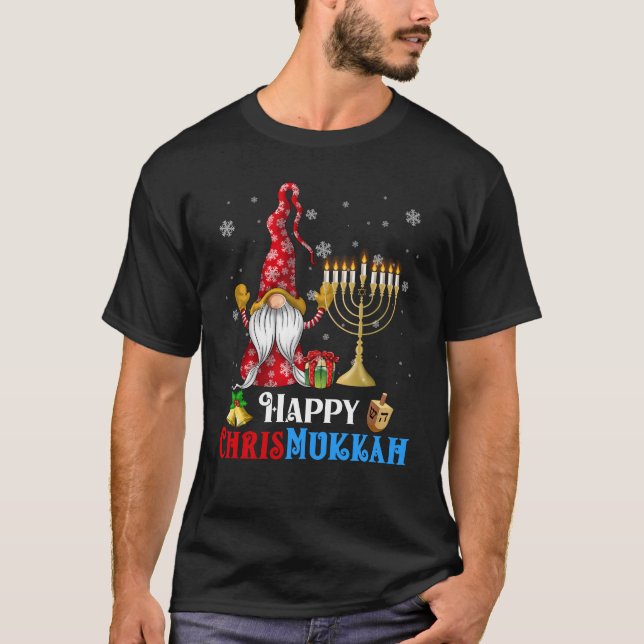 Camiseta Feliz Chrismukkah Gnomo Hanukkah (Frente)