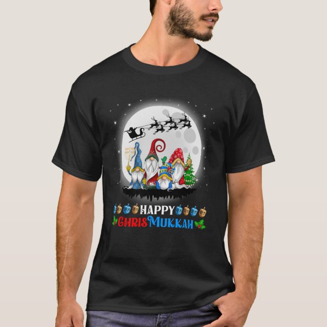 Camiseta Feliz Chrismukkah Gnomos Hanukkah (Frente)