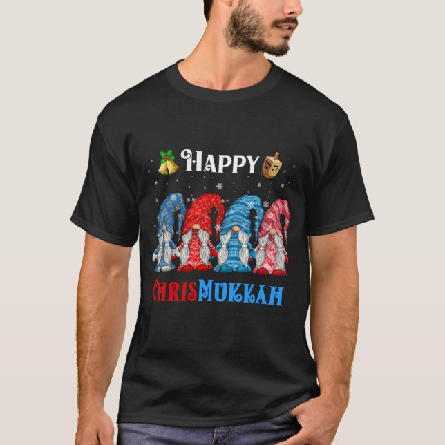 Camiseta Feliz Chrismukkah Gnomos Hanukkah (Frente)