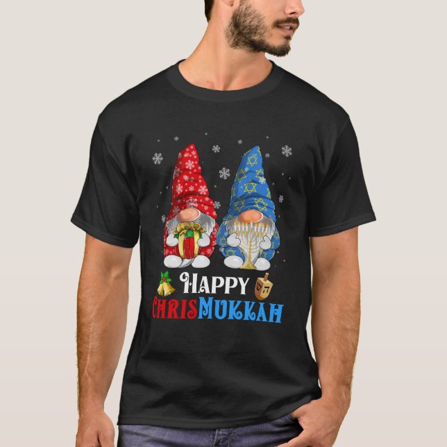 Camiseta Feliz Chrismukkah Gnomos Hanukkah (Frente)