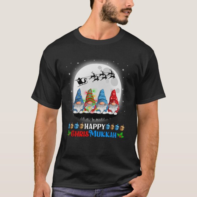 Camiseta Feliz Chrismukkah Gnomos Hanukkah (Frente)