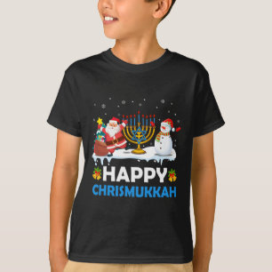 Camiseta Feliz Chrismukkah Hanukkah Diversão Natal Alegre J