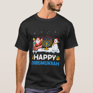Camiseta Feliz Chrismukkah Hanukkah Diversão Natal Alegre J