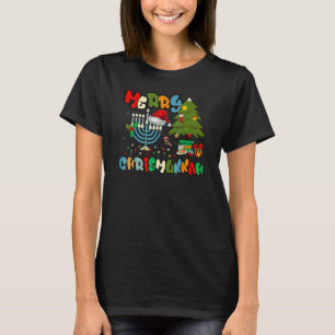 Camiseta Feliz Chrismukkah Hanukkah Judaico Chanukah Menora