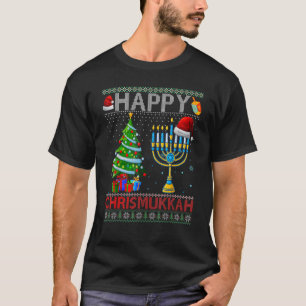 Camiseta Feliz Chrismukkah Natal Judeu Hanukkah Chanuk