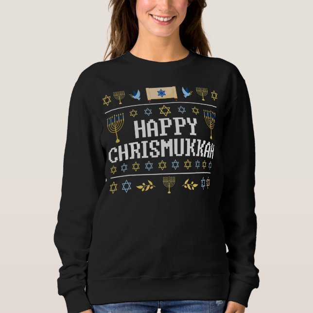 Camiseta Feliz Chrismukkah Natal Judeu Hanukkah Chanuk (Frente)