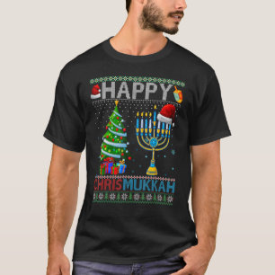 Camiseta Feliz Chrismukkah Natal Judeu Hanukkah Holida