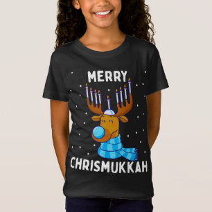 Camiseta Feliz Chrismukkah Natal Judeu Hanukkah Reinde