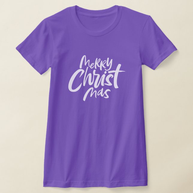 Camiseta Feliz Christian Christmas Lettering Christian Chri (Postura )