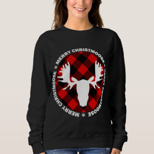 Camiseta Feliz Christmoose Buffallo Xadrez. Funny Moose Chr