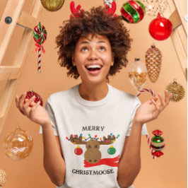 Camiseta Feliz Christmoose Engraçado Natal