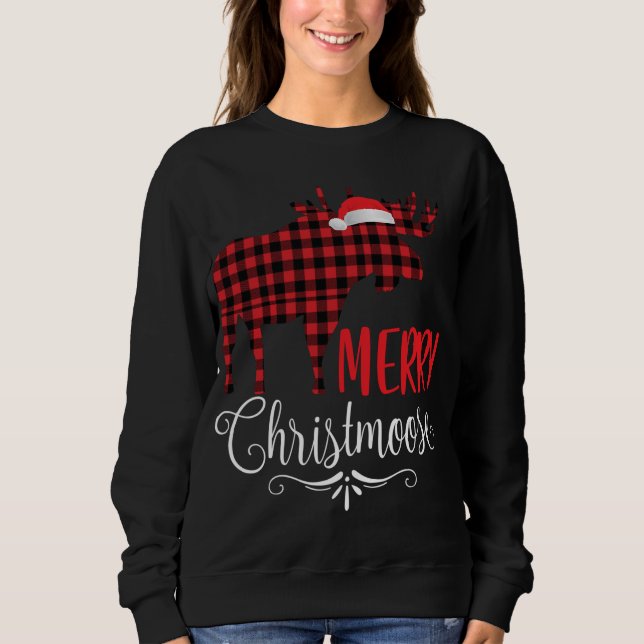 Camiseta Feliz Christmoose Família Natal Pijamas Moose (Frente)