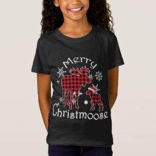 Camiseta Feliz Christmoose Moose Buffalo Red Xadrez Christm