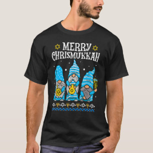 Camiseta Feliz Christmukkah com o Gnomo Christmas Hanukkah 