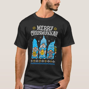 Camiseta Feliz Christmukkah com o Gnomo Christmas Hanukkah 
