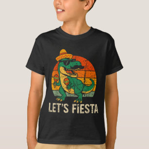 Camiseta Feliz cinco de maio dino t-rex festa mexicana meni