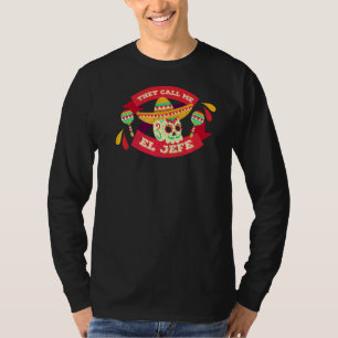 Camiseta Feliz Cinco De Mayo Chamam-Me El Jefe Mexicano F