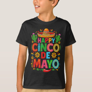 Camiseta Feliz Cinco De Mayo Fiesta Partido Mexicano Homens