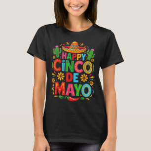 Camiseta Feliz Cinco De Mayo Fiesta Partido Mexicano Homens