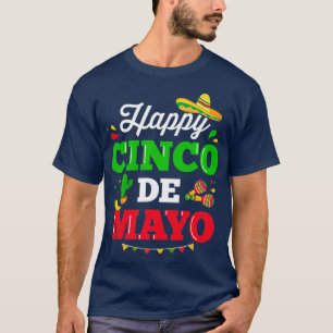 Camiseta Feliz Cinco de Mayo pela fantasia mexicana de fies