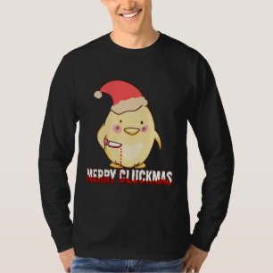 Camiseta Feliz Cluckmas, Galinha de Natal Engraçada