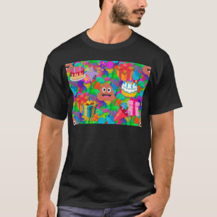 Camiseta feliz cocô de aniversário emoji