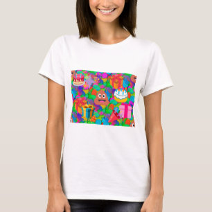 Camiseta feliz cocô de aniversário emoji