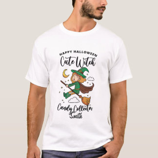 Camiseta Feliz Coletor de Doces de Bruxas Bonitas de Hallow