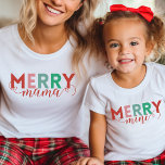 Camiseta Feliz Colorida Moderna Mama Festiva Correspondente<br><div class="desc">Típica de "feliz" colorida moderna com texto personalizável para criar suas próprias roupas de família de tripulantes de Natal.</div>