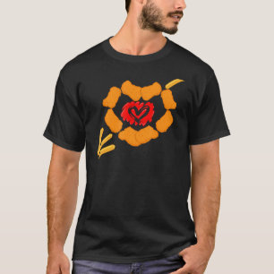 Camiseta Feliz Com O Amor Comida Fritas Francesas E Galinha
