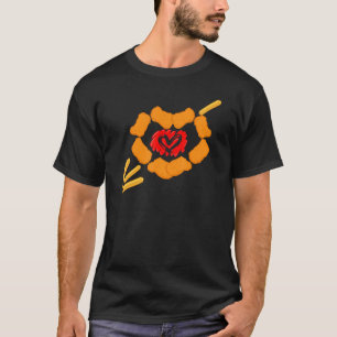 Camiseta Feliz Com O Amor Comida Fritas Francesas E Galinha