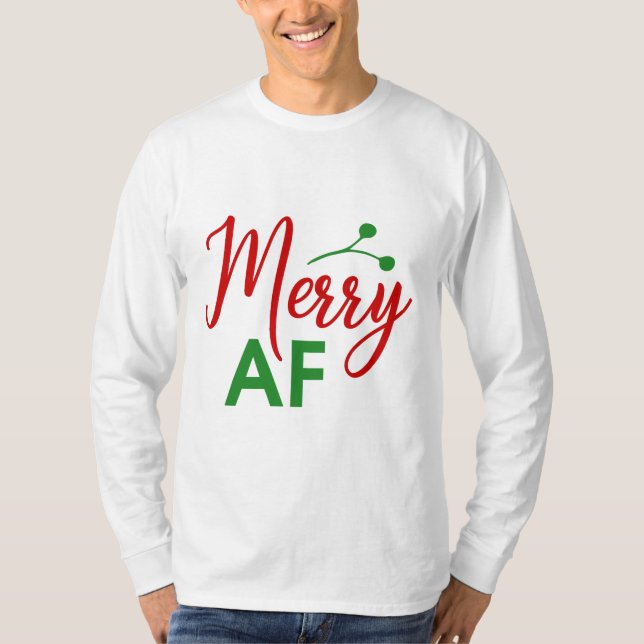 Camiseta Feliz Como F*** Natal Engraçado (Frente)