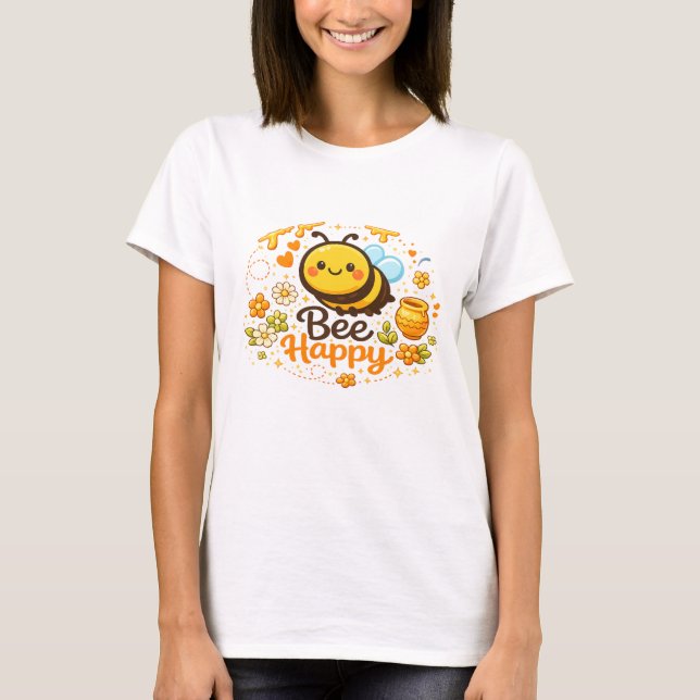 Camiseta Feliz como uma Abelha (Frente)