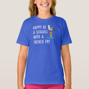 Camiseta Feliz Como Uma Gaivota Com Um Franco Francês