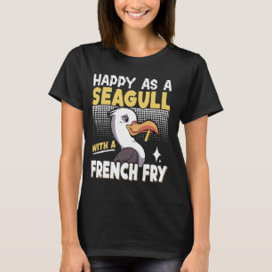 Camiseta Feliz Como Uma Gaivota Com Um Franco Francês