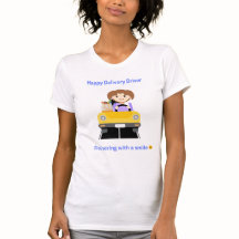 Feliz Condutor de Entrega Fornecendo Camisa-T