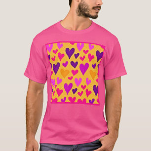 Camiseta Feliz Coração Vibrante: Padrão de Amor