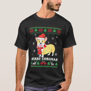 Camiseta Feliz Corgmas Corgi Cachorro Papai Noel Corgi Nata