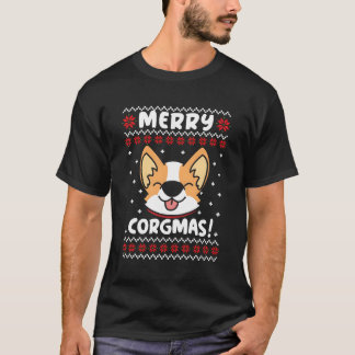 Camiseta Feliz Corgmas Corgi Cão Engraçado Dom Feio Para Cr