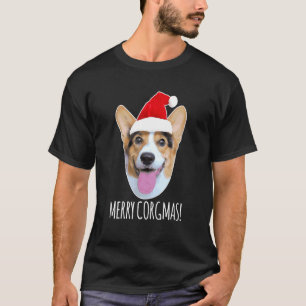 Camiseta Feliz Corgmas Feliz Natal Cachorro Papai Noel