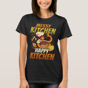 Camiseta Feliz Cozinhar de Chef Jante Mensagem As Piadas Da