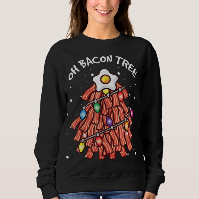 Camiseta Feliz Crise Oh CHURRASCO de Árvore Bacon Ugly Chri (Frente)
