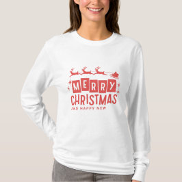 Camiseta feliz cristmas e feliz ano novo