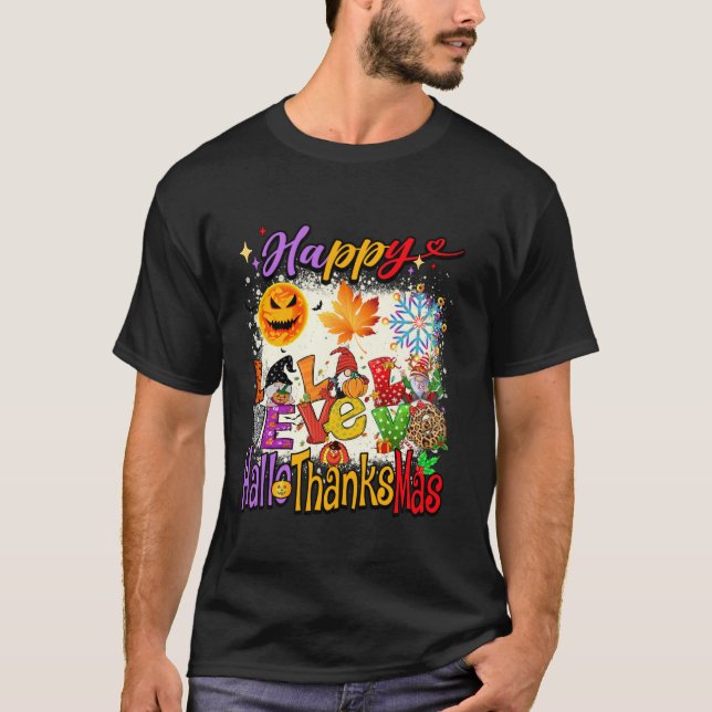 Camiseta Feliz Cristo de Ação de Graças de Halloween de Hal (Frente)