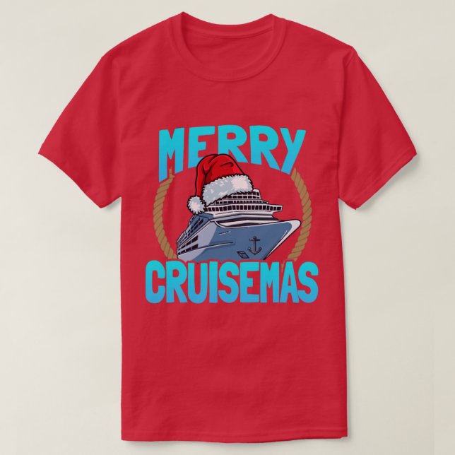 Camiseta Feliz Cruisemas Família Cruzeiro Natal (Frente do Design)