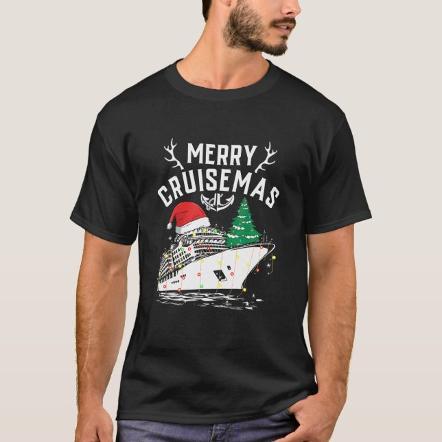 Camiseta Feliz Cruisemas Funny Cruise Ship Family Natal (Frente)